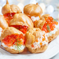 Профитроли с  красной икрой 1шт.