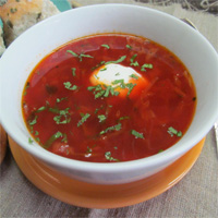 Борщ с капустой и картофелем и птицей